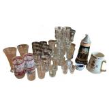 Collection of Vintage Glassware, Beer Steins, and Mugs Collection of Vintage Glassware, Beer Steins, and Mugs