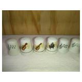 6 Ceramic Music Themed Thimbles