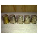 5 Fancy Mixed Metal/Alloy Thimbles