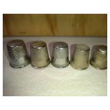 5 Fancy Mixed Metal/Alloy Thimbles