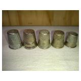 5 Fancy Mixed Metal/Alloy Thimbles