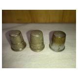 1 Simmons Nickel "Silver" , 1 Ornate, and 1 Thread Cutter Thimbles