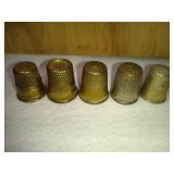 5 Fancy Copper/Brass Thimbles
