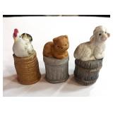 Lamb, Cat and Chicken Thimbles