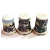 3 Country Scene Thimbles