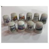 10 Souvenir State Thimbles