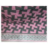 Jerusalem Cross with Damask & Lined Border Full/Queen Handstitched