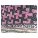 Jerusalem Cross with Damask & Lined Border Full/Queen Handstitched