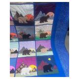 Dozen Bears Quilt Twin Handstitched 71" X 99"