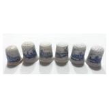 6 Delft Style Thimbles