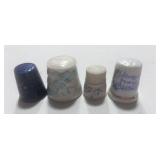 4 Blue and White Thimbles