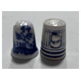 Blue Willow Thimble an Blue Delft Thimble