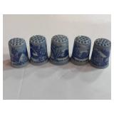 5 Currier and Ives Thimbles