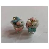 Two Easter Themed Thimble Ornaments