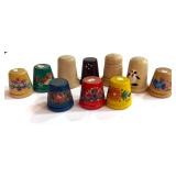 10 Wooden Thimbles: Plain and Rosemead