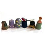 6 Cute Wooden Thimbles: Angel, Bird ,Cow, Easter Egg