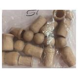 11 Wood Pieces: Doll, spool and Thimbles