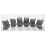 6 Souvenir Thimbles: Arkansas, Amish Country, Colorado, Yellowstone
