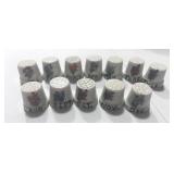 12 Flowers of the Month Ceramic Thimbles