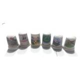 6 Souvenir Thimbles: Minnesota, Silver Dollar City, Zoo, Space Needle, Gettysburg