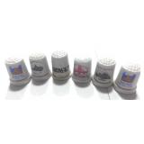 6 Souvenir Thimbles: South Dakota, Seattle, San Francisco