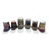 6 Souvenir Thimbles: Minnesota, South Dakota, St. Louis, Branson, Yellowstone