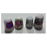 4 Souvenir Thimbles: Confederate Flag, Garlsbad, Corn Palace, Arkansas