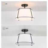 2X - True Fine Crass 2 -Light 15-in Matte Black Semi Flush Mount Light 2X - True Fine Crass 2 -Light 15-in Matte Black Semi Flush Mount Light