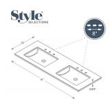 Style Selections 61-in x 22-in Cultured Marble Double Sink Widespread Faucet Mount Bathroom Vanity Top Style Selections 61-in x 22-in Cultured Marble Double Sink Widespread Faucet Mount Bathroom Vanity Top
