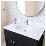 2X - Design House 37-in x 22-in Solid White Cultured Marble Single Sink Single Hole Faucet Mount Bathroom Vanity Top 2X - Design House 37-in x 22-in Solid White Cultured Marble Single Sink Single Hole Faucet Mount Bathroom Vanity Top