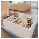 Whelping Pen for Large Breed Dogs, Indoor Whelping Kit for Puppies Birth, White,96"x48"x 19.5" Whelping Pen for Large Breed Dogs, Indoor Whelping Kit for Puppies Birth, White,96"x48"x 19.5"