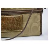 Coach Poppy Signature Wristlet Beige and Brown Coach Poppy Signature Wristlet Beige and Brown