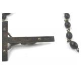 Vintage Sterling Rosary with Black Beads and Religious Medals Vintage Sterling Rosary with Black Beads and Religious Medals