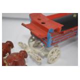 Antique Cast Iron Horse-Drawn Wagon Toy Antique Cast Iron Horse-Drawn Wagon Toy