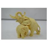 Ivory-Toned Elephant Figurine Pair - Home Decor Accent Ivory-Toned Elephant Figurine Pair - Home Decor Accent