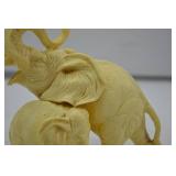Ivory-Toned Elephant Figurine Pair - Home Decor Accent Ivory-Toned Elephant Figurine Pair - Home Decor Accent