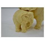Ivory-Toned Elephant Figurine Pair - Home Decor Accent Ivory-Toned Elephant Figurine Pair - Home Decor Accent
