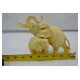 Ivory-Toned Elephant Figurine Pair - Home Decor Accent Ivory-Toned Elephant Figurine Pair - Home Decor Accent