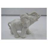 Glossy White Ceramic Elephant Figurine - 6 Inch Accent Piece Glossy White Ceramic Elephant Figurine - 6 Inch Accent Piece