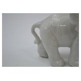 Glossy White Ceramic Elephant Figurine - 6 Inch Accent Piece Glossy White Ceramic Elephant Figurine - 6 Inch Accent Piece
