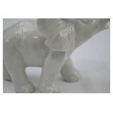 Glossy White Ceramic Elephant Figurine - 6 Inch Accent Piece Glossy White Ceramic Elephant Figurine - 6 Inch Accent Piece