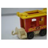 Vintage Plastic Circus Train Cars Toy Pair - Red and Blue Vintage Plastic Circus Train Cars Toy Pair - Red and Blue