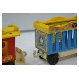 Vintage Plastic Circus Train Cars Toy Pair - Red and Blue Vintage Plastic Circus Train Cars Toy Pair - Red and Blue