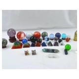 Crystal Sphere and Pyramid Collection - Mixed Gemstones and Specimens Crystal Sphere and Pyramid Collection - Mixed Gemstones and Specimens