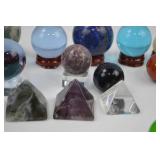 Crystal Sphere and Pyramid Collection - Mixed Gemstones and Specimens Crystal Sphere and Pyramid Collection - Mixed Gemstones and Specimens