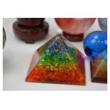 Crystal Sphere and Pyramid Collection - Mixed Gemstones and Specimens Crystal Sphere and Pyramid Collection - Mixed Gemstones and Specimens