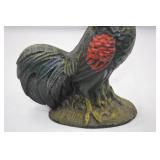 Vintage Painted Cast Iron Rooster Doorstop Vintage Painted Cast Iron Rooster Doorstop