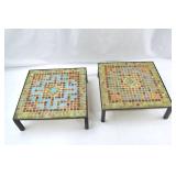 Pair of Mosaic Tile Top Square Plant Stands/Tables 13" x 13" x 6" Pair of Mosaic Tile Top Square Plant Stands/Tables 13" x 13" x 6"