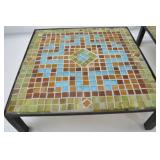 Pair of Mosaic Tile Top Square Plant Stands/Tables 13" x 13" x 6" Pair of Mosaic Tile Top Square Plant Stands/Tables 13" x 13" x 6"