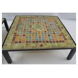 Pair of Mosaic Tile Top Square Plant Stands/Tables 13" x 13" x 6" Pair of Mosaic Tile Top Square Plant Stands/Tables 13" x 13" x 6"